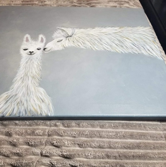 SOLD Mama Llama Hand Painted Original on 20x16 - Picture 3 of 3